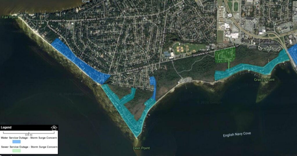 map of isolating water supply from these vulnerable areas