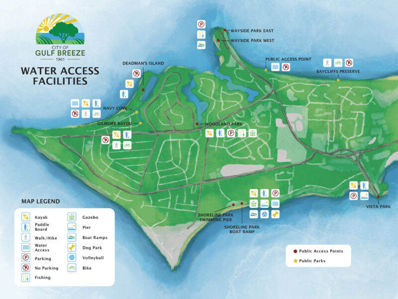 City of Gulf Breeze Water Access Map