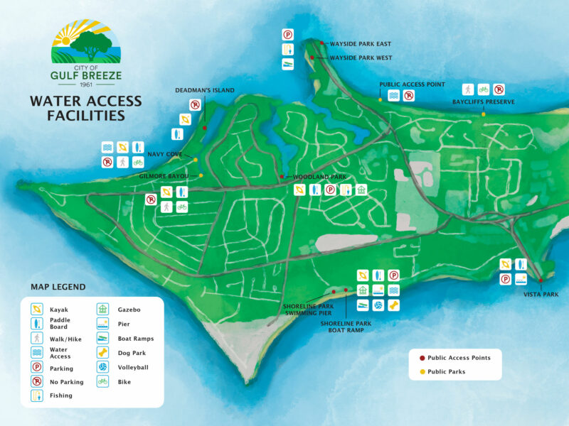 City of Gulf Breeze Water Access Map